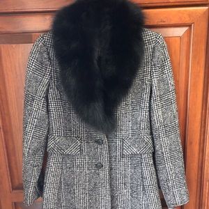 FORECASTER OF BOSTON Tweed Coat Black Fox NWT 0-6